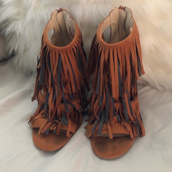 Tan boho high heels - Picture 2 of 3